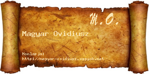 Magyar Ovidiusz névjegykártya